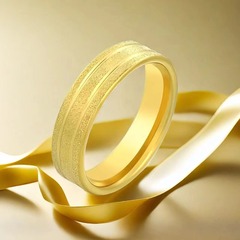 Polished 18K Gold Fashion Titanium Steel Ring, Simple and Unique Non-Fading Ring, European and American Hand Accessory