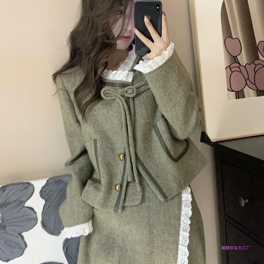 法式复古小香风套装女2025新款时尚气质百搭复古上衣半身裙两件套