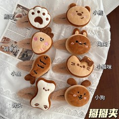 可爱毛绒仿真动物掰掰夹边夹少女心玩偶发夹刘海夹爆款发饰发卡