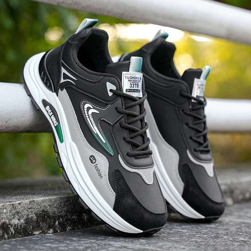 Zapatos de hombre primavera 2026 nuevo cuero impermeable zapatos deportivos casuales para correr zapatos de moda de hombre zapatos de moda de papá