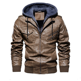 2019 Amazon Men's PU Washed Leather plus size Leather Clothes Please Contact Customer Service