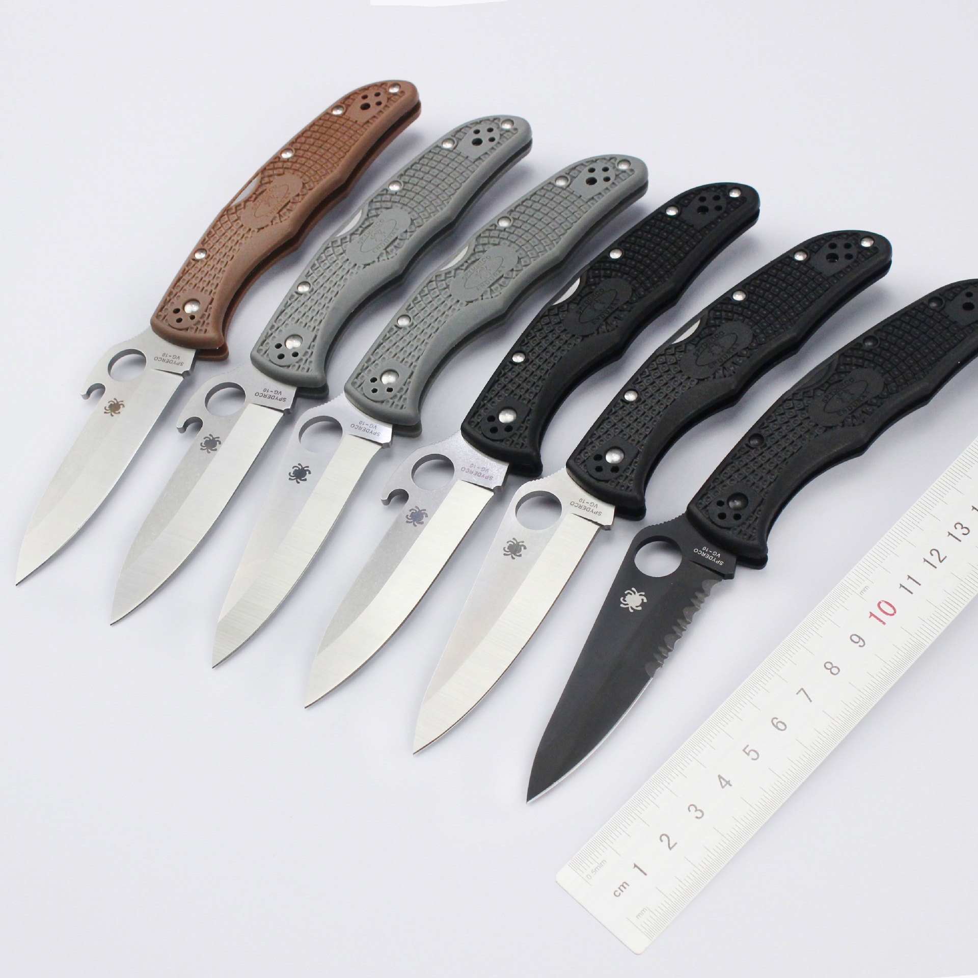 Endura C10跨境石洗户外折叠刀石洗尼龙纤维手柄多功能折刀EDC