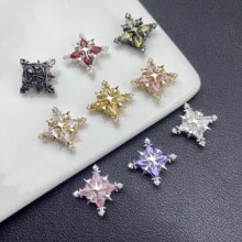 超强保色大芒星八孔隔珠diy文玩珍珠手链满钻多通孔DIY饰品配件