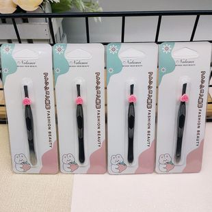 Stainless Steel Eyebrow Clip Oblique Mouth Straight Eyebrow Clip Two-Yuan Store Supply Makeup Tools Street Stall Goods Wholesale