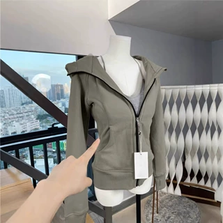 定制修身卫衣外套女2026新款高级感瑜伽运动掐腰连帽羽绒服内搭秋