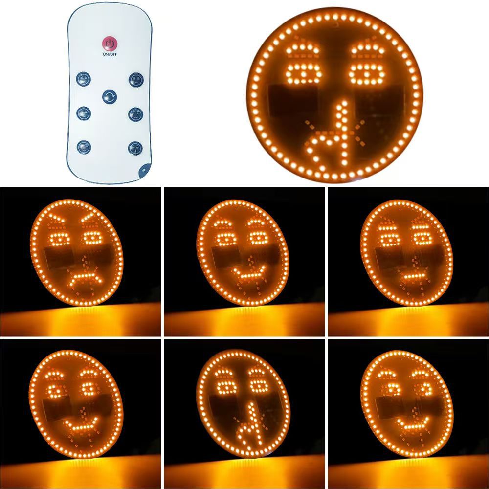 Lámpara de emoticón montada en automóvil Lámpara de atmósfera sonriente Lámpara de palma anti-colisión trasera lámpara de advertencia ventana trasera divertida lámpara de cara sonriente