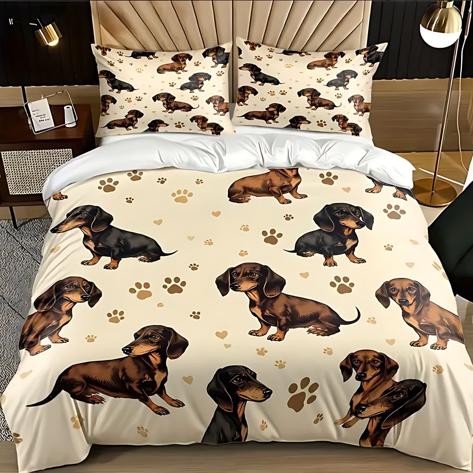 TEMU / JIT Cross-Border Little Salchich Theme HD Digital Printed Colchón Colchón Kit de cama