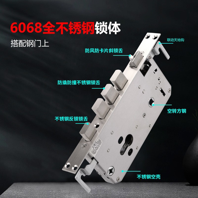 Personalizada doble activa doble rápido 6068 cerradura de puerta antirrobo cerradura inteligente especial de acero inoxidable cerradura de núcleo de puerta antirrobo