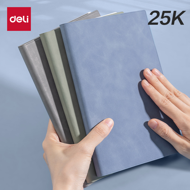 Cuaderno de cuero Deli 25K engrosado con hebilla magnética