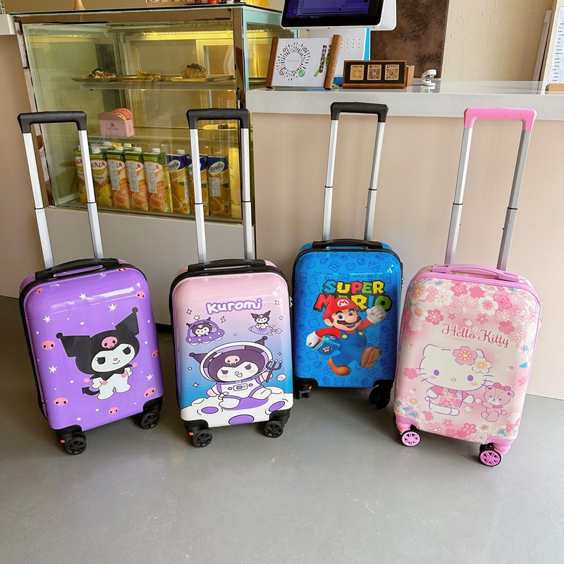 Children's Suitcase 18inch Sanrio Kuromi Cute Cartoon Trolley Case Lightweight Universal Wheel Boarding Suitcase