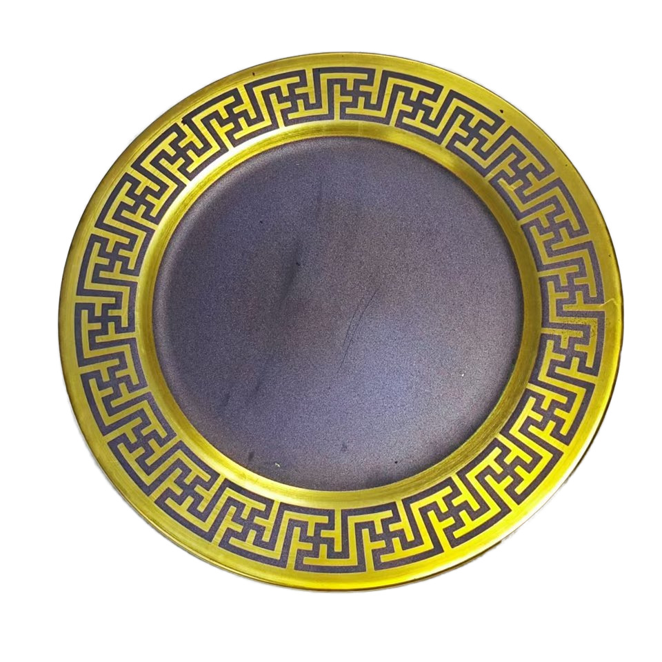 Fábrica directa de platos de carga de frutas platos de decoración restaurante europeo fiesta de boda lujo retro ligero