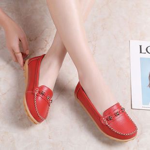 Women's Shoes summer new single-layer shoes all-match white shoes nurse shoes mother shoes Tods flat casual shoes