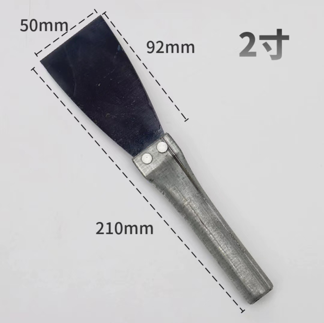 Fábrica al por mayor cuchillo de masilla mango de plástico pala de limpieza mango de madera espejo espátula de pintura cuchillo de masilla de acero inoxidable