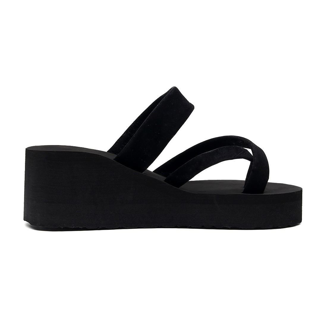 Zapatillas Chanclas de las mujeres sandalias de las mujeres netas de verano Zapatos altos de las mujeres de tacón alto prendas de vestir exteriores de moda fondo grueso estilo coreano nuevo