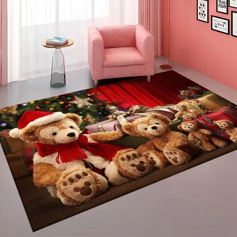 クロスボーダークリスマスクリスタルベルベットフロアマット、ホリデーデコレーションフロアマット、リビングルーム玄関、お手入れが簡単なフロアマット、汚れ防止および耐摩耗性マット|undefined