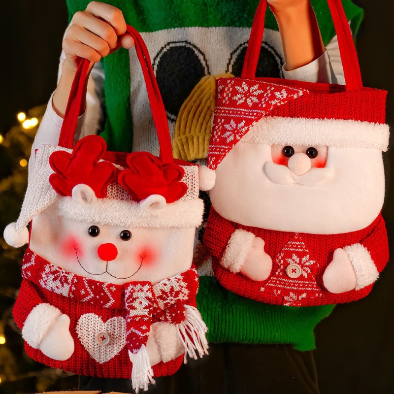 平安夜禮物聖誕裝飾手提袋兒童袋子創意袋果包裝袋禮品袋廠家批發