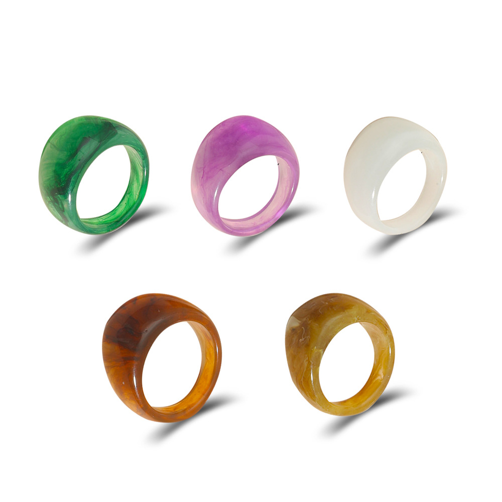 anneau acrylique transparent de couleur simple en grospicture5