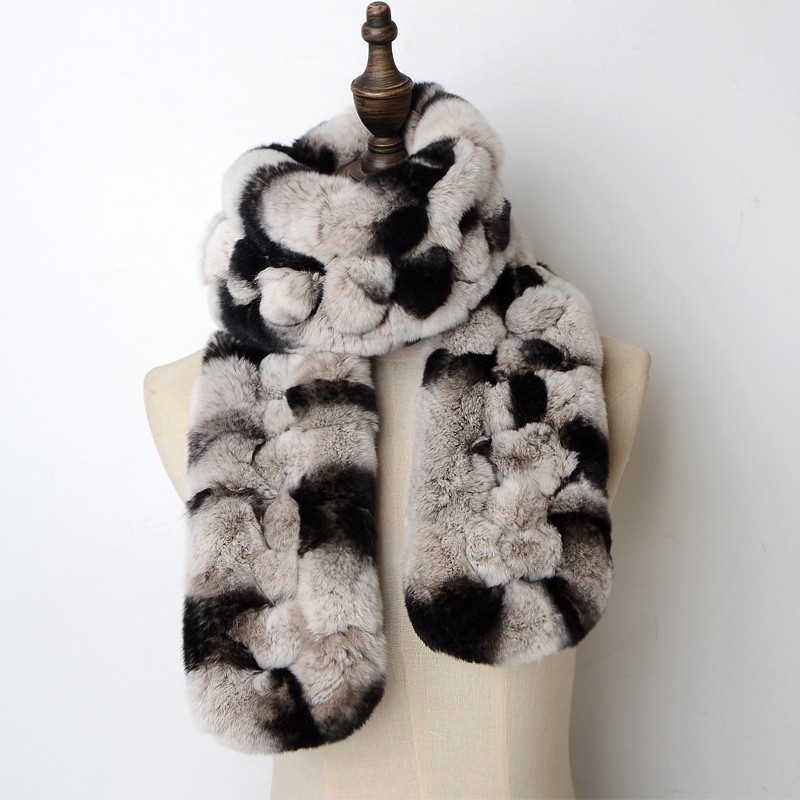 Koreanische Version mittellang echtes Kaninchenfell für Herbst Winter, Männer Frauen, dicker und warmer Schalkragen, Schal_voghion.com