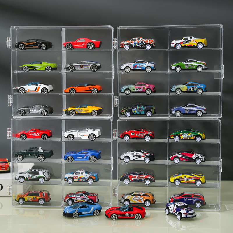 Factory direct car model storage box display cabinet hot wheels toy parking space transparent
