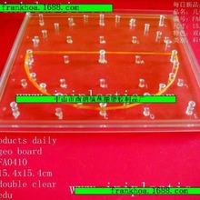 厂家供应透明塑料几何板钉板双面有胶钉配一小袋五颜六色橡皮筋