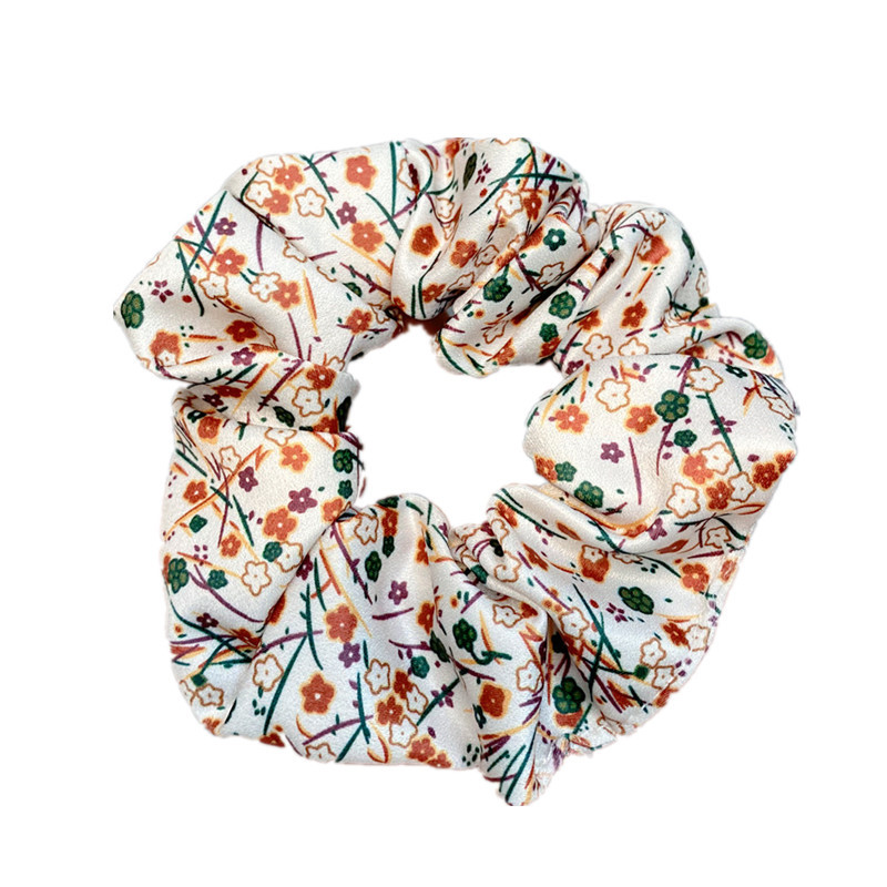 Korean Floral Printing Solid Color Hair Tie Retro Hair Scrunchies display picture 2