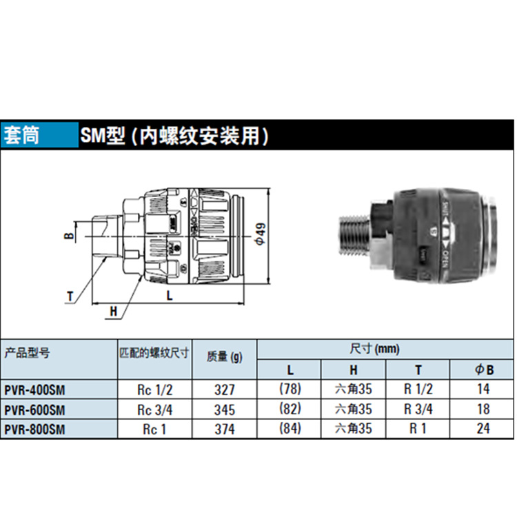日本NITTO日东工器 排气快速接头PVR型套筒PVR-400SM/600SM/800SM