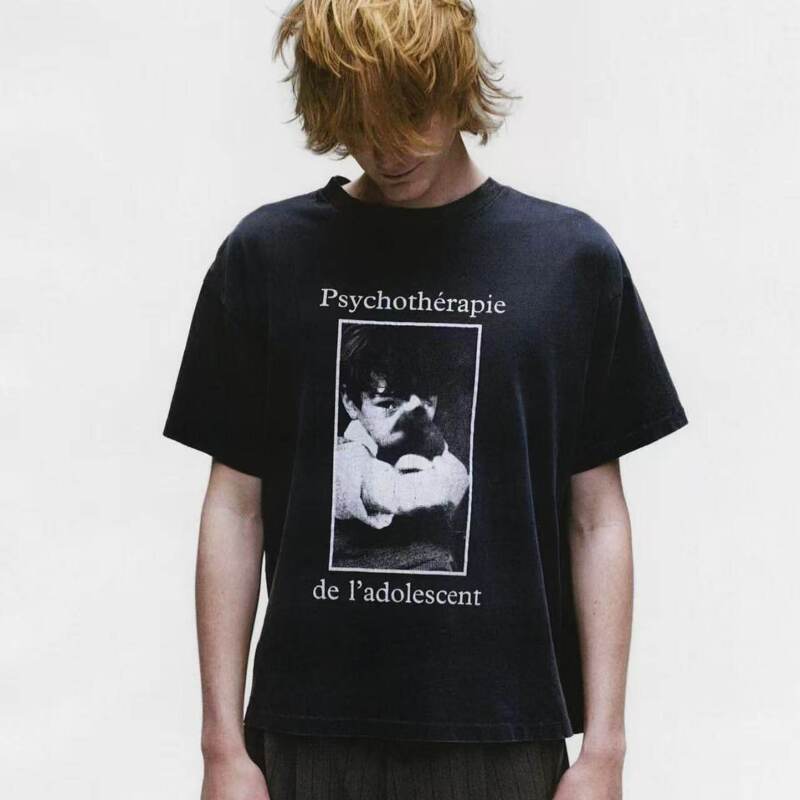 Erd Melancholic Rich Second Generation 26Ss Youth Psychotherapy Washed Vintage Short Sleeve T-Shirt Unisex Trendy