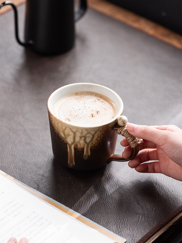 Wabi Sabi Ceramic Mug Vintage Rustic Handmade Coffee Cup_voghion.com