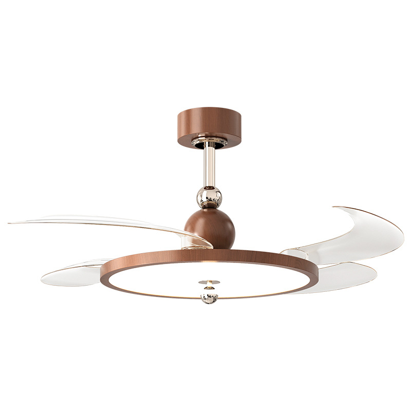 Luz de ventilador de viento medieval 2026 nuevo retro color nuez comedor dormitorio ventilador de luz Zhongshan luminaria 710L image 5