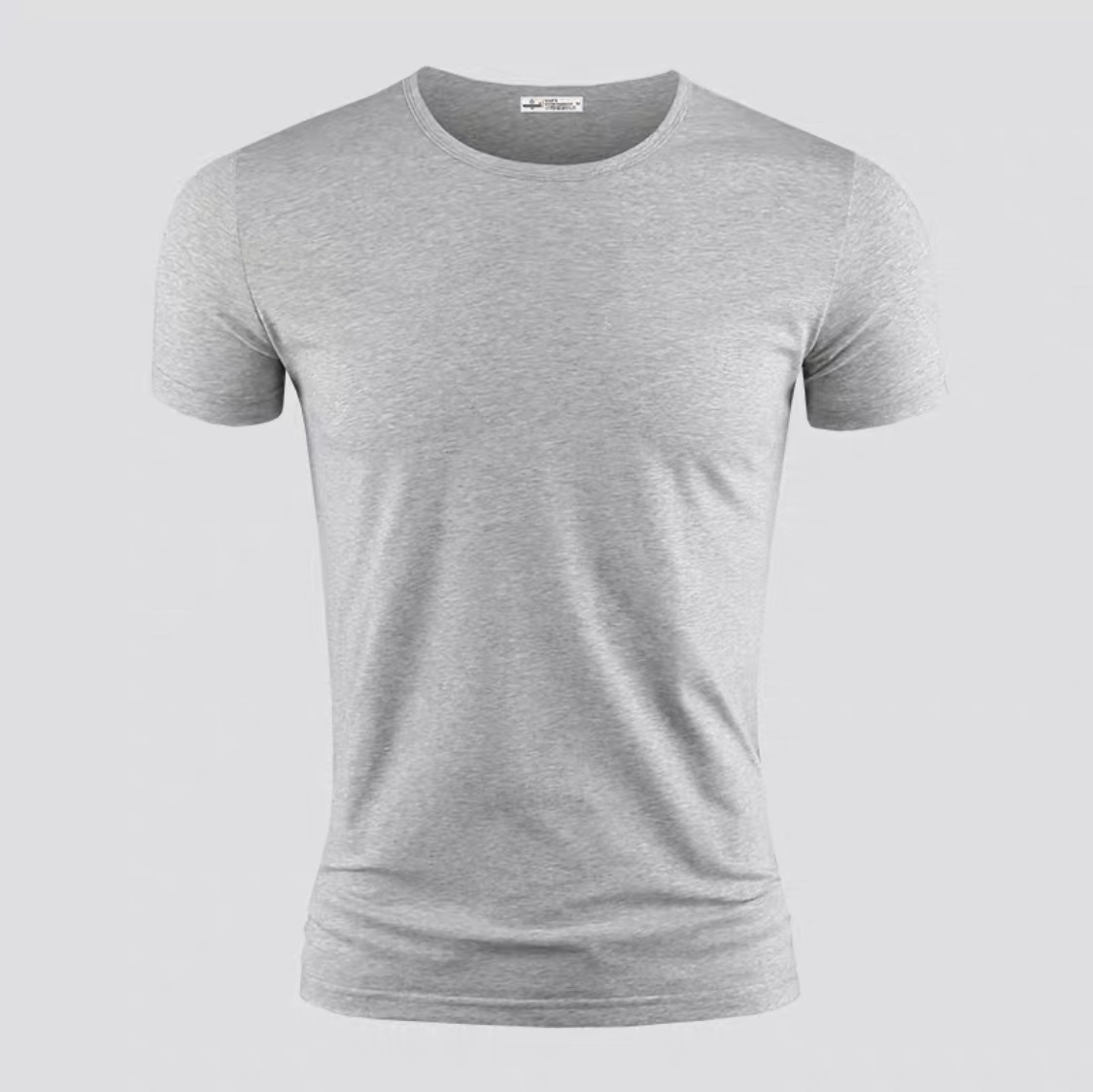 Verão esportes e lazer camiseta de secagem rápida masculina alta elasticidade em torno do pescoço leve respirável de manga curta esportes fitness venda quente transfronteiriça