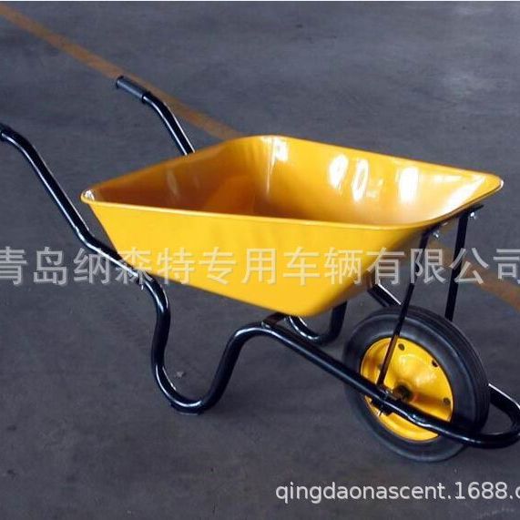 独轮手推车厂家批发农用小推车工地泥沙推车黄色WB3800手推工具车
