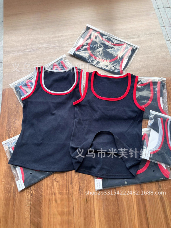 厂家批发欧货2025早秋新款圆领拼接无袖背心女设计松显瘦打底上衣|undefined