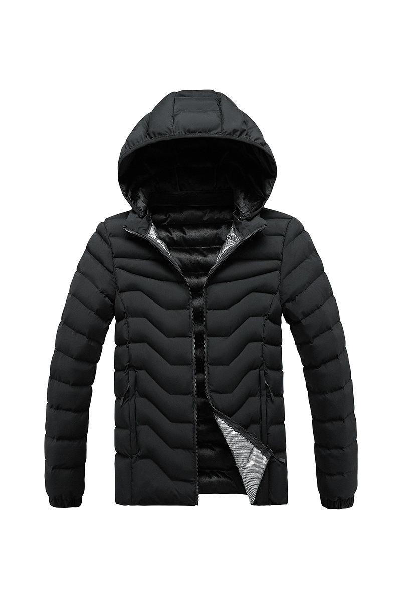 Gefütterte Herren-Fleecejacke mit Kapuze und abnehmbarer Graphenkappe aus Baumwolle_voghion.com