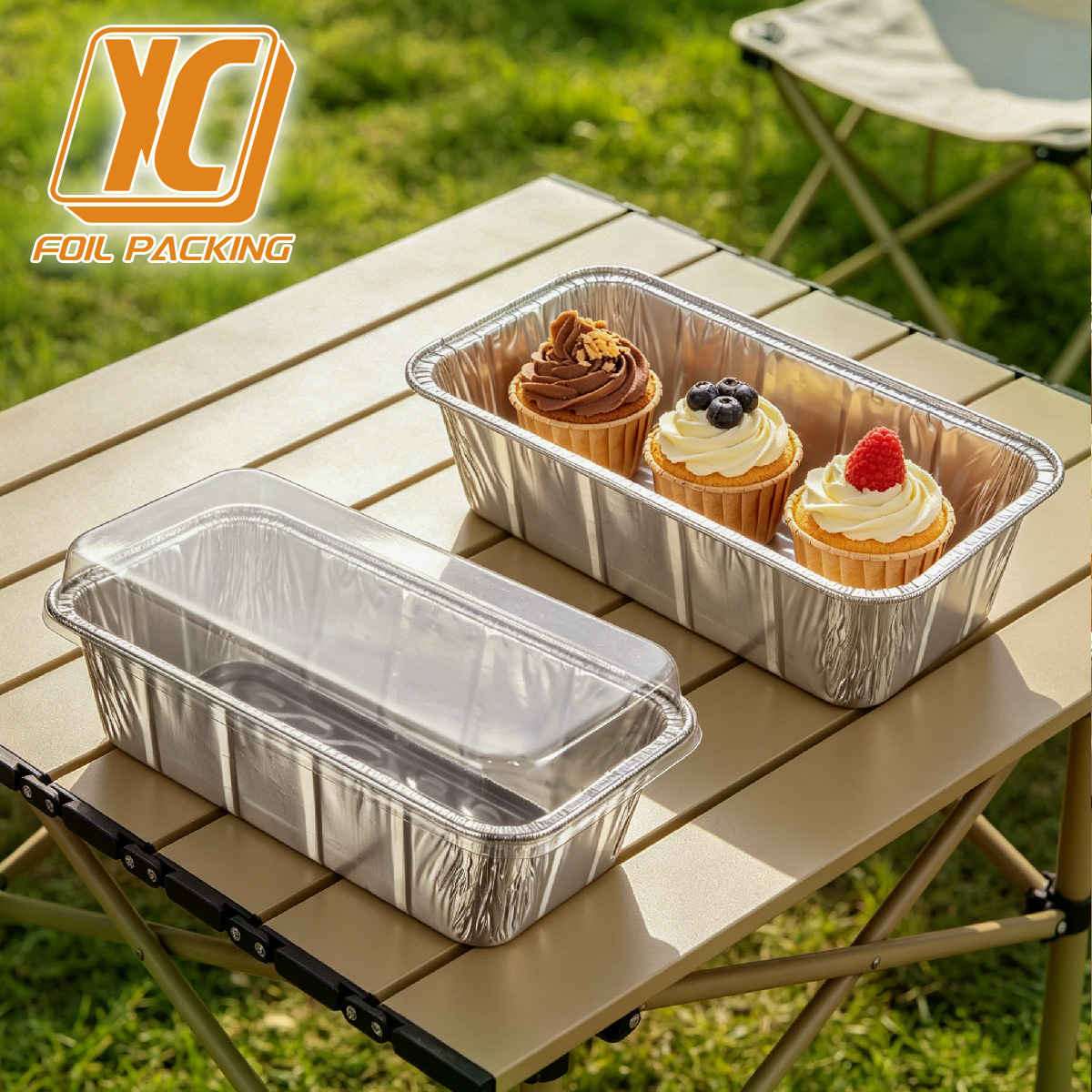 950mL disposable large toast bread aluminum foil box rectangular baking condensed milk bread Caterpillar box