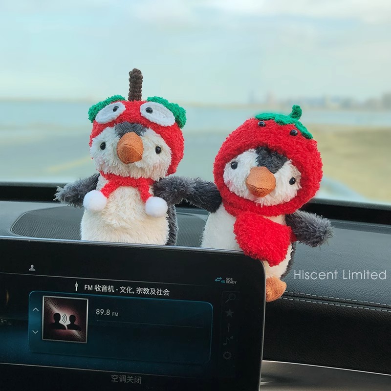 Lindo pingüino decoración de la pantalla del coche decoración del coche decoración del coche muñeca de peluche muñeca niña regalo de novia