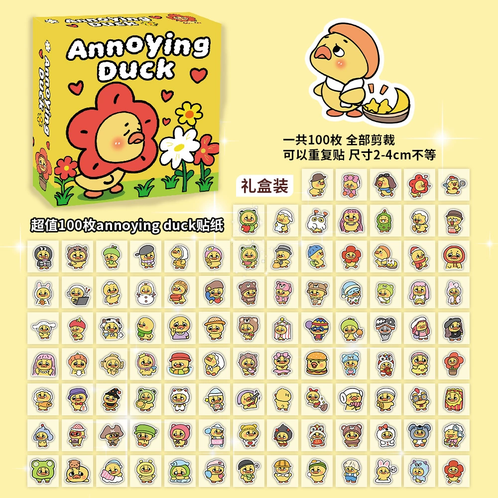 Boxed Sticker Pack, 100 Sheets, Anime & Character Emoticons, Assorted Designs