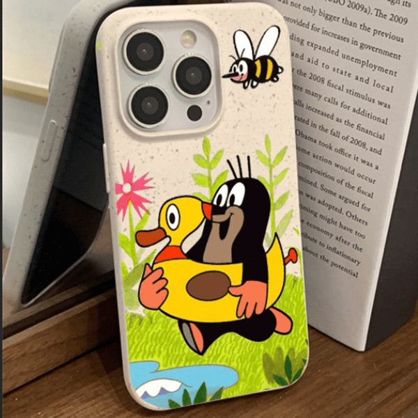 Swimming Ring Mole Design Phone Case Suitable for Apple 16Promax Iphone15 Niche 14 New Model 13 Soft 12 Creative