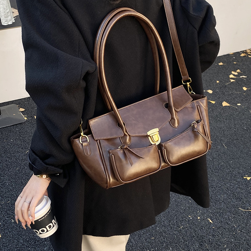 Bolso de mujer de explosión transfronteriza, bolso de tracción retro, bolso de viaje, bolso de hombro, maletín de brazo, bolso de hombro