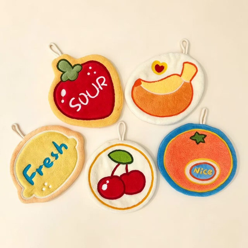 Yuanqi Fruit Hand Towel, Hanging Type, Super Absorbent, Quick-Drying, Special Thick Coral Fleece Hand Towel for Kitchen Yuanqi Fruit Hand Towel, Hanging Type, Super Absorbent, Quick-Drying, Special Thick Coral Fleece Hand Towel for Kitchen