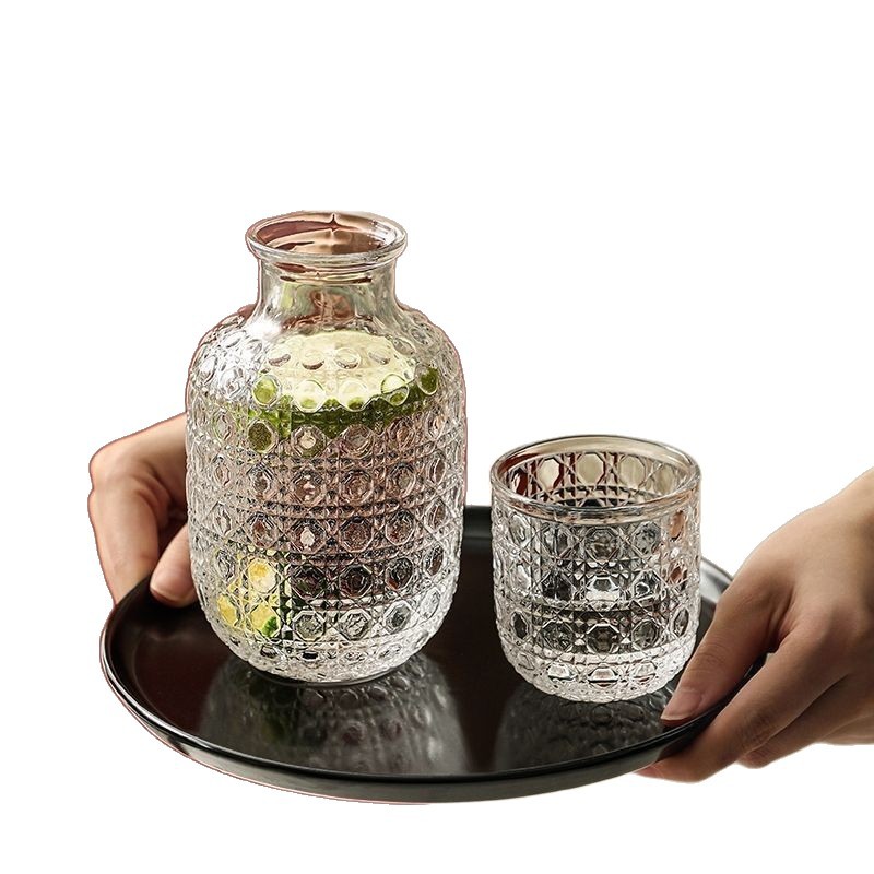 Juego de una tetera y una taza, jarra de agua fría de vidrio de lujo para una persona, juego de té vintage, tazas de té de vidrio para el hogar. image 6