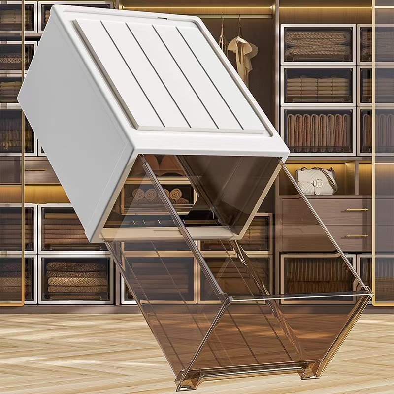 Drawer-Type Storage Box Wardrobe Household Plastic Transparent Clothing Quilt Storage Cabinet Dust-Proof Assembly-Free Shoe Box