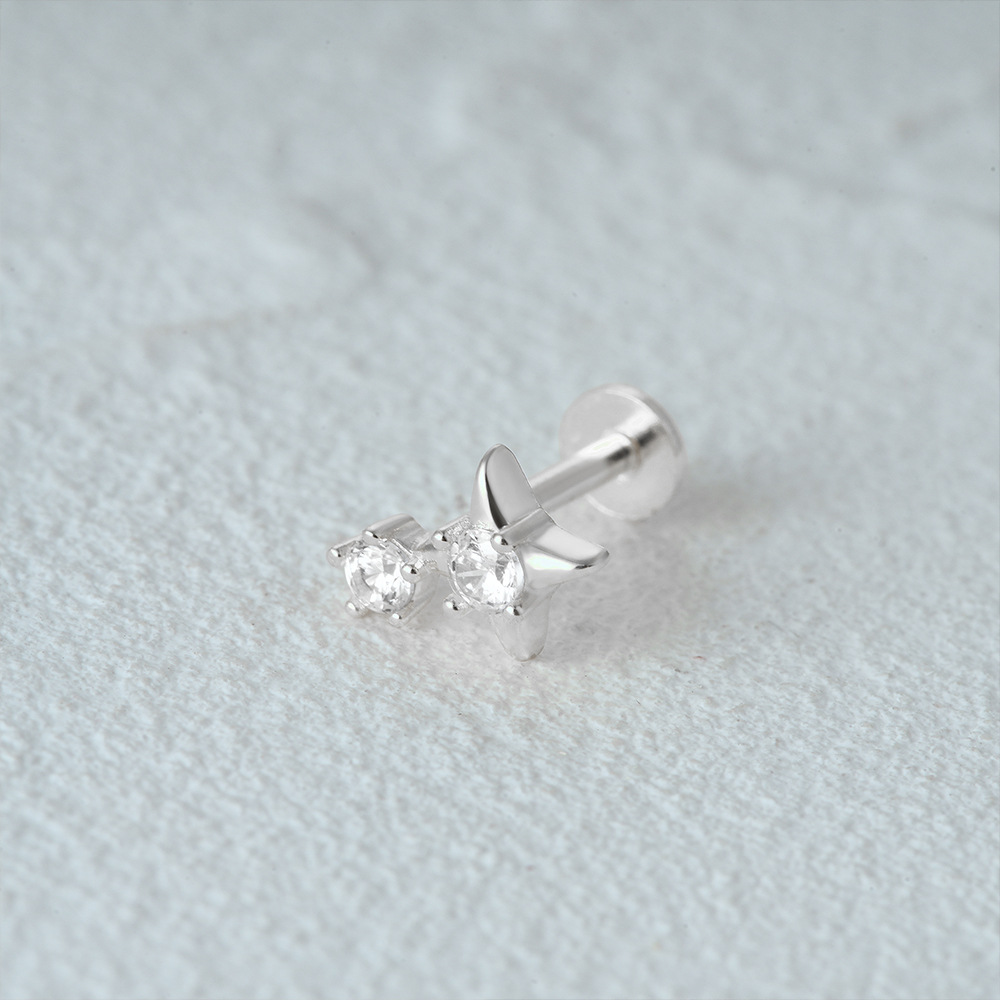 2g Weight Zircon Inlay Material Ear Studs Classification 1 Piece Quantity Daily Occasion 925 Sterling Silver Material Geometric Pattern Women's Gender Plating Design Simple Style Style 1 Piece Ear Cartilage Rings & Studs Simple Style Geometric 925 Sterling Silver Plating Zircon 43