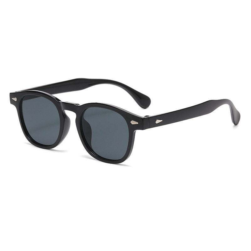 New European And American Retro Round Frame Rice Nail Sunglasses For Men Popular Sunglasses Trendy UV Resistant Sunglasses_voghion.com