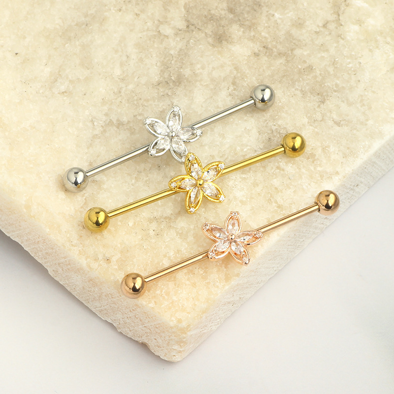 Labret piercing jewelry detail image
