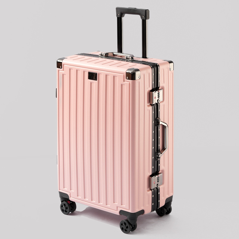 Maleta de equipaje, maleta de mano de 20 pulgadas, maleta con ruedas para hombre, marco de aluminio, equipaje de PC, bolsa de gran capacidad de 26 pulgadas, maleta de viaje para mujer, maleta de cuero