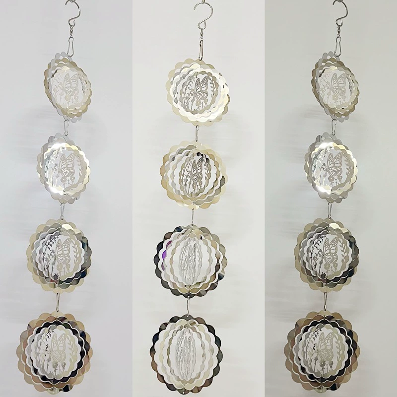 Отпугивай птиц отражающие пластины из нержавеющей стали двойные зеркальные подвесные украшения Amazon Горячие продажи квадратные круглые формы сердца декоративные колокольчики ветра