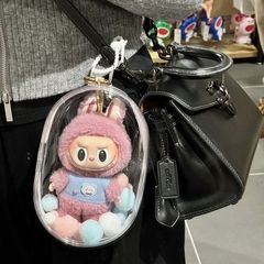 18cm綿人形痛包labubuエナメル厚い高透人形包かわいいQ円散歩人形防塵収納袋