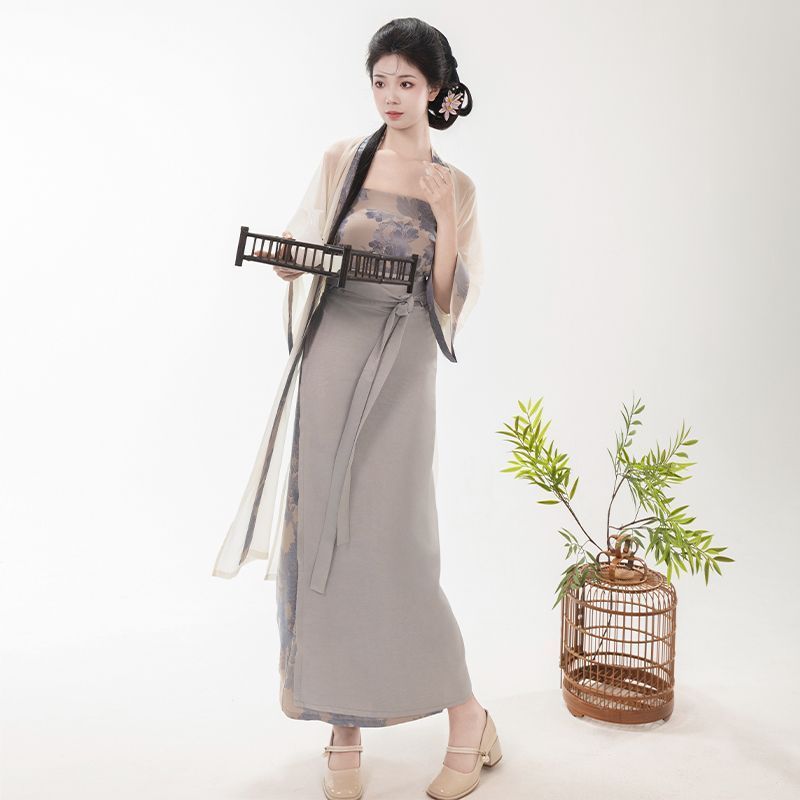 南巷瑾夏【雾朦春山】宋制汉服曹县对襟天丝旋裙女中国风夏薄款汉服|undefined