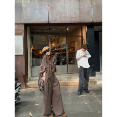 NanaByNana【 尼斯周末】老钱风工装连体裤女早秋宽松直筒连体衣