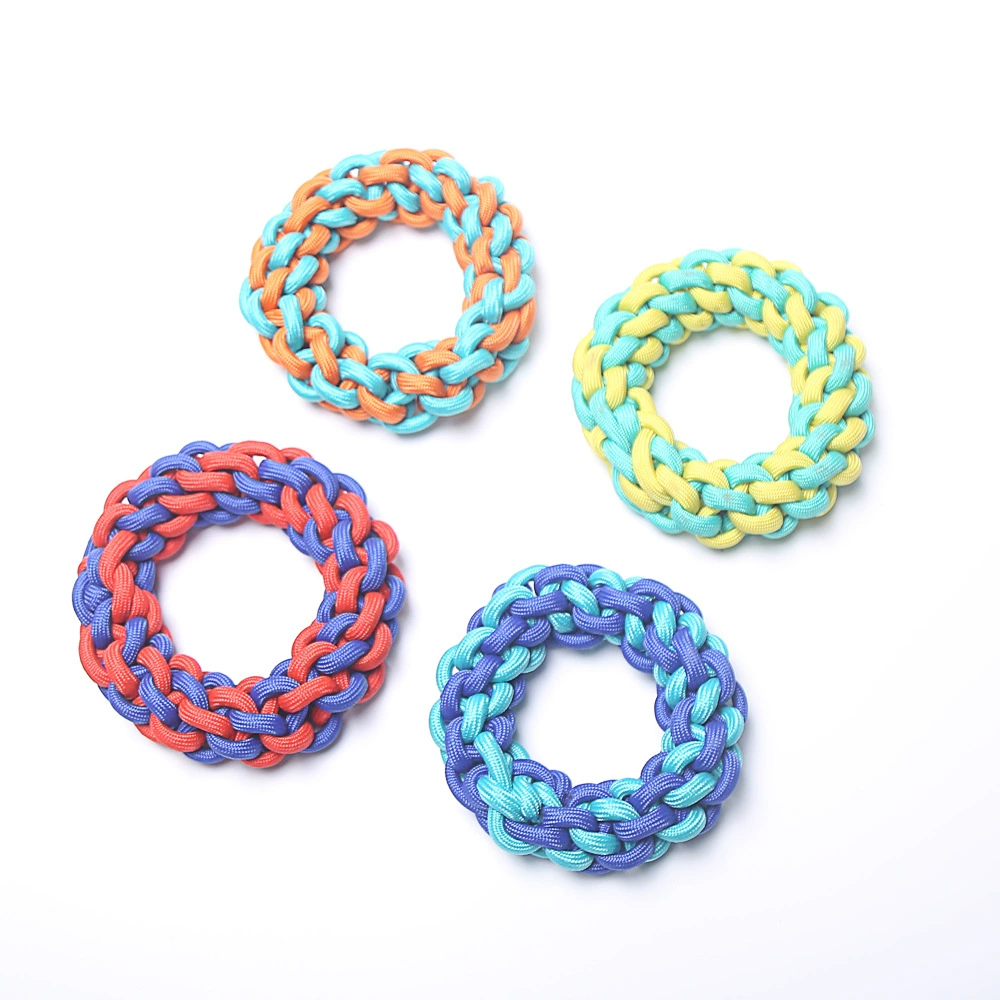 В наличии Amazon новый питомец полипропиленовая веревка Фрисби игрушка моляр собаки устойчивый к укусам игрушечный круг